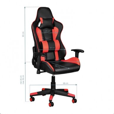 Biroja krēsls uz riteņiem GAMING CHAIR PREMIUM RED 7