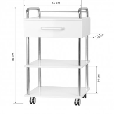 Kosmetologinis vežimėlis 6050 WHITE 4