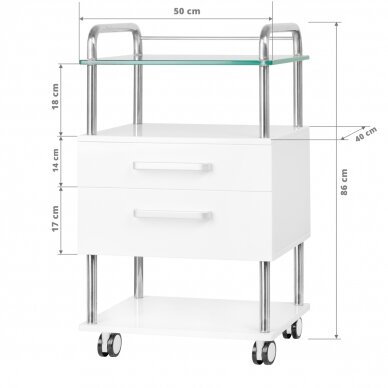 Тележка косметолога 6052 WHITE 4