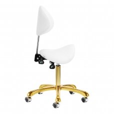 Beautician stool Giovanni 1004 Gold White
