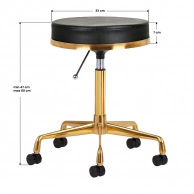 Beautician stool GREEK MODEL 2 BLACK GOLD 2