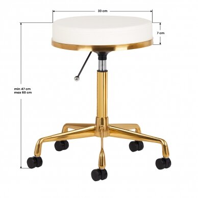 Kosmetoloogiline stool GREEK MODEL 2 WHITE GOLD 2