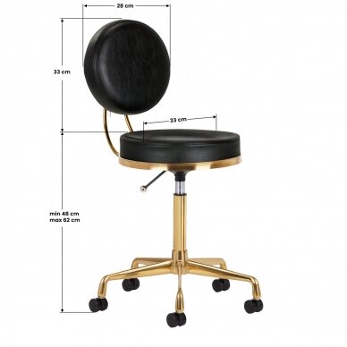 Kosmetologinė meistro kėdutė COSMETIC CHAIR ELITE BLACK 5