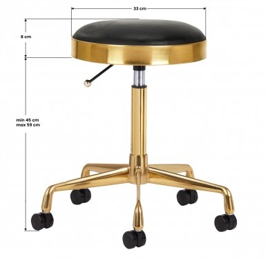 Beautician stool GREEK MODEL 1 BLACK GOLD 2