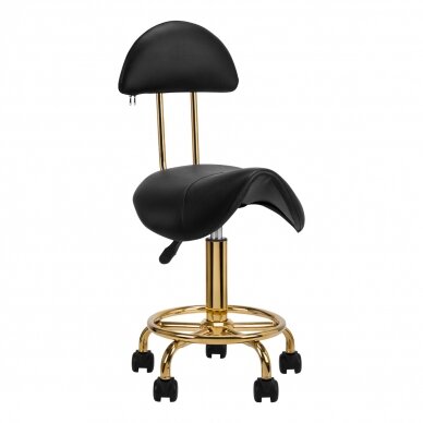 Kosmetologinė meistro kėdutė STOOL BEAUTY 3 BLACK GOLD