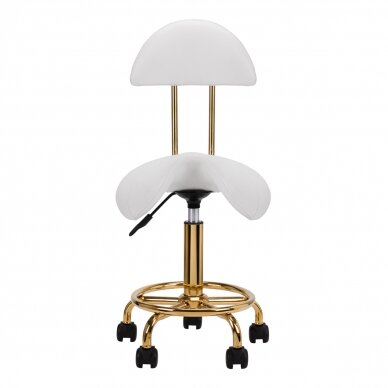 Beautician stool STOOL BEAUTY 3 WHITE GOLD 2