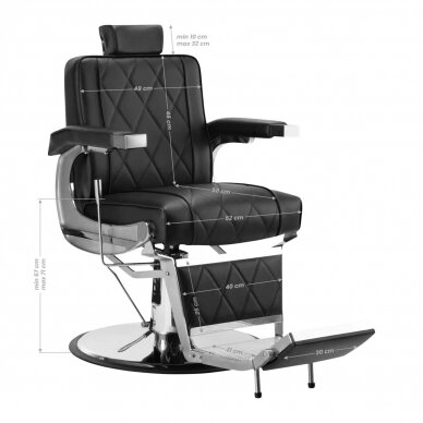 Kirpyklos kėdė Professional Barber Chair Hair System BM88066 Black 12