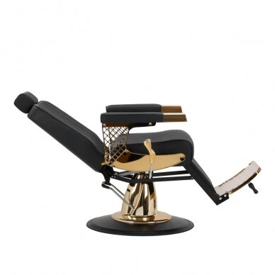 Frizieru krēsls Professional Barber Chair Gabbiano Marcus Gold Black 1