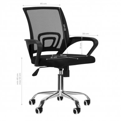 Krzesło biurowe na kółkach  RECEPTION CHAIR ETA BLACK 6