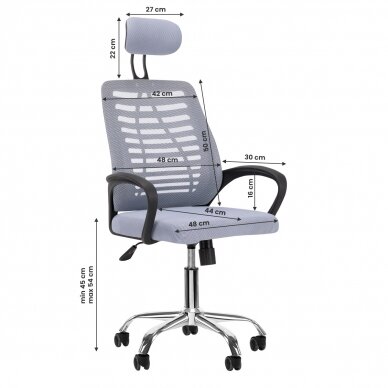 Kontoritool ratastel RECEPTION CHAIR MOON PLUS GREY 7