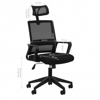 Biuro kėdė ant ratukų RECEPTION CHAIR ETNA PLUS BLACK 7