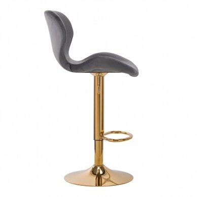 Barstuhl BRAVISIMUS VELVET GREY GOLD 1