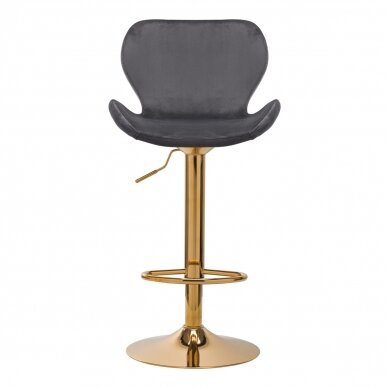 Bar stool BRAVISIMUS VELVET GREY GOLD 2