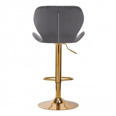 Bar stool BRAVISIMUS VELVET GREY GOLD 3