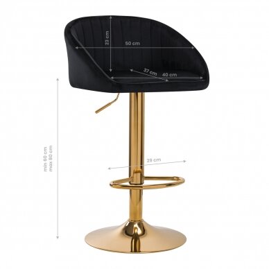 Bar stool STILISIMUS VELVET BLACK GOLD 5