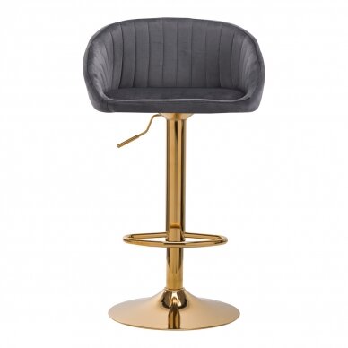 Bar stool STILISIMUS VELVET GREY GOLD 2