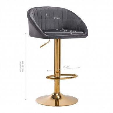 Bar stool STILISIMUS VELVET GREY GOLD 5