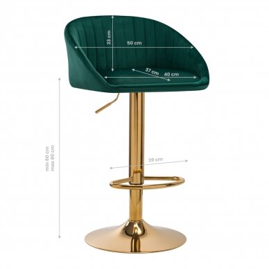 Bar stool STILISIMUS VELVET GREEN GOLD 5