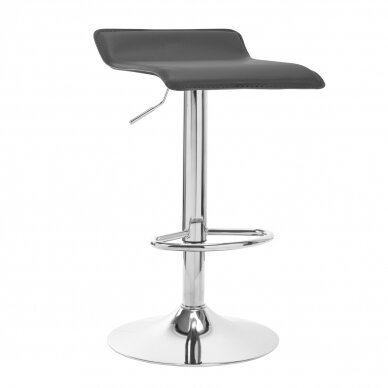 Bar stool WAVY ECO LEATHER CHROME GREY