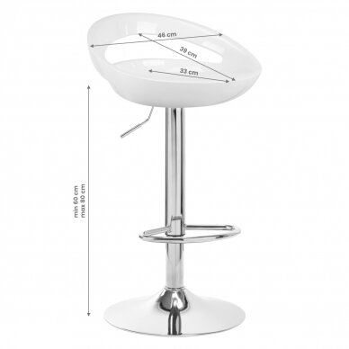 Bar stool LUPUS ECO LEATHER CHROME WHITE 5