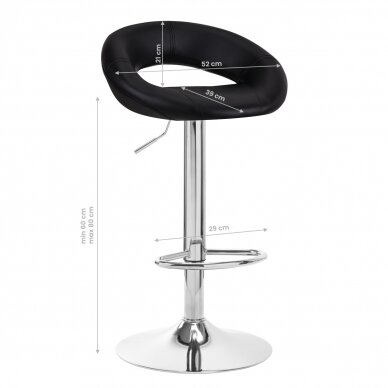 Bar stool BREEZY ECO LEATHER CHROME BLACK 5