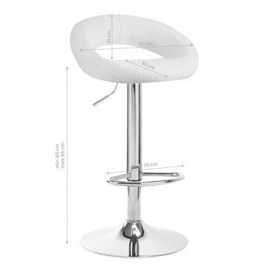 Bar stool BREEZY ECO LEATHER CHROME WHITE 5