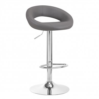 Bar stool BREEZY ECO LEATHER CHROME GREY