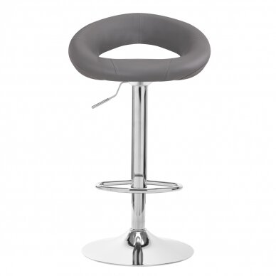 Bar stool BREEZY ECO LEATHER CHROME GREY 2