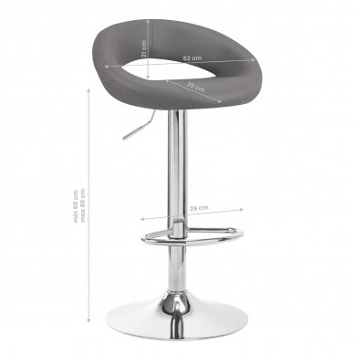 Bar stool BREEZY ECO LEATHER CHROME GREY 5