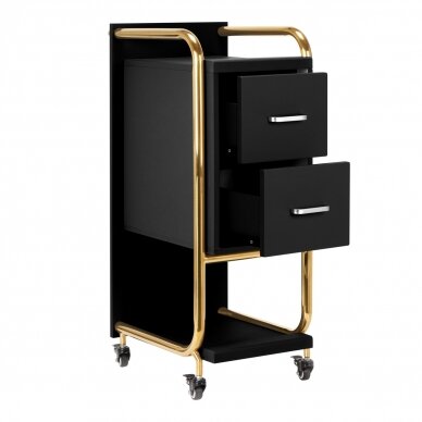 Kampaamokärry GABBIANO HAIRDRESSER HELPER SOLO MODEL GOLD BLACK 1