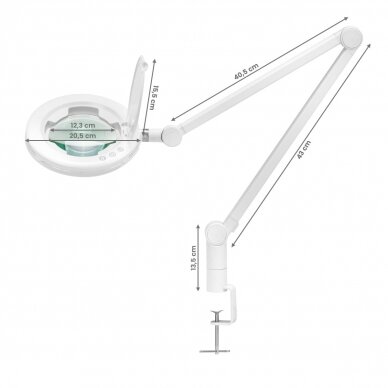 Lampa kosmetyczna LED stołowa z lupą 5D 12W ADJUSTABLE LIGHT COLOR 1