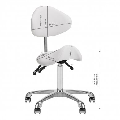 Kosmetoloģijas taburete Giovanni 1004 White 9