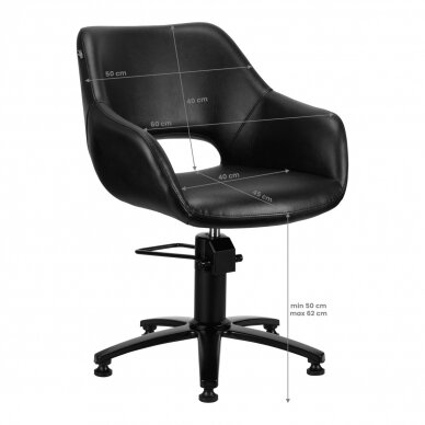 Frizieru krēsls GABBIANO PROFESSIONAL HAIRDRESSING CHAIR LIMA BLACK 6