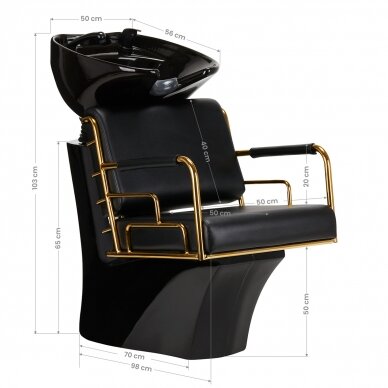 Kirpyklos plautuvė GABBIANO PROFESSIONAL HAIRWASHER PRATO GOLD BLACK 10