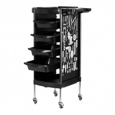 Hairdressing trolley GABBIANO HAIRDRESSER HELPER MODEL 2 BLACK GRAPHIC 1