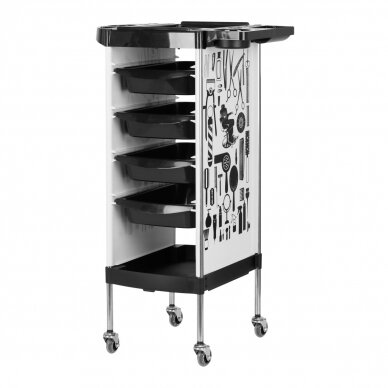 Hairdressing trolley GABBIANO HAIRDRESSER HELPER MODEL 2 WHITE GRAPHIC