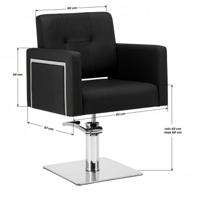 Парикмахерское кресло GABBIANO PROFESSIONAL HAIRDRESSING CHAIR BERGAMO Black 7