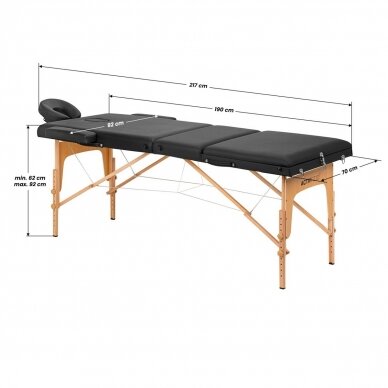 Klappbare Massageliege ACTIVFIZJO WOOD LUX 3 BLACK 16