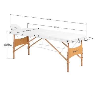 Saliekamais masāžas galds ACTIVFIZJO WOOD LUX 3 WHITE 16