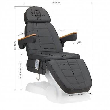 Косметологическое кресло SILLON PRESTIGE LUX ELECTRIC 3 MOTOR GREY 32