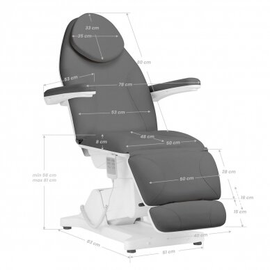 Kosmetoloģijas krēsls SILON BASIC ELECTRIC 3 MOTOR GREY 16