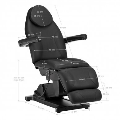 Kosmetologinis krėslas SILON BASIC ELECTRIC 3 MOTOR BLACK 16