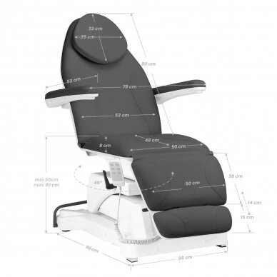 Fotel kosmetyczny Sillon Basic Electric 3 Motors Professional Grey 16