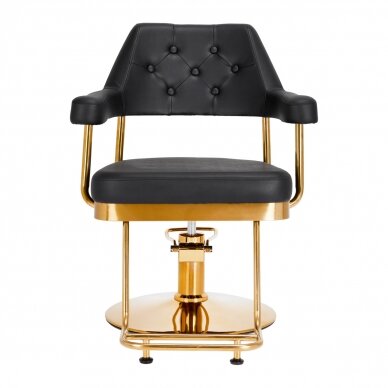 Frizieru krēsls GABBIANO PROFESSIONAL HAIRDRESSING CHAIR GRANADA GOLD BLACK 1