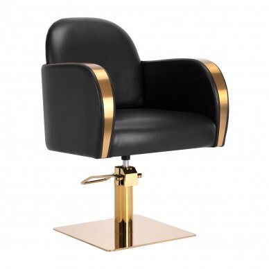 Frizieru krēsls GABBIANO PROFESSIONAL HAIRDRESSING CHAIR MALAGA GOLD BLACK