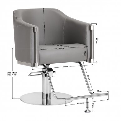 Frizieru krēsls Gabbiano Professional Hairdressing Chair Burgos Grey 7