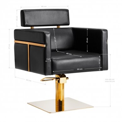 Hairdressing chair GABBIANO PROFESSIONAL HAIRDRESSING CHAIR TOLEDO GOLD BLACK 8