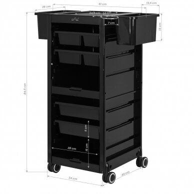 Hairdressing trolley GABBIANO HAIRDRESSER HELPER 68B BLACK 12