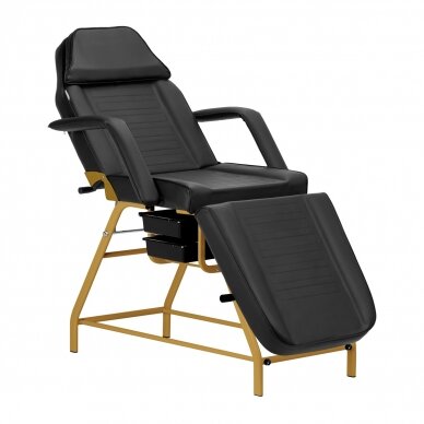 Kosmetologinis krėslas BEAUTY CHAIR 557G MODEL GOLD BLACK