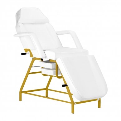 Косметологическое кресло BEAUTY CHAIR 557G MODEL GOLD WHITE